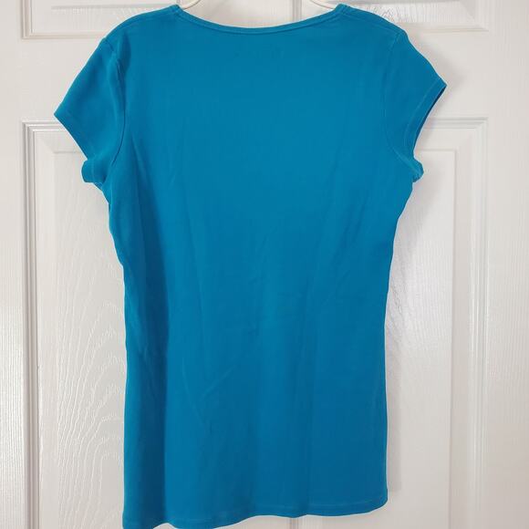 Victoria's Secret Slim Scoopneck Tee Deep Teal Size M - Picture 3 of 5